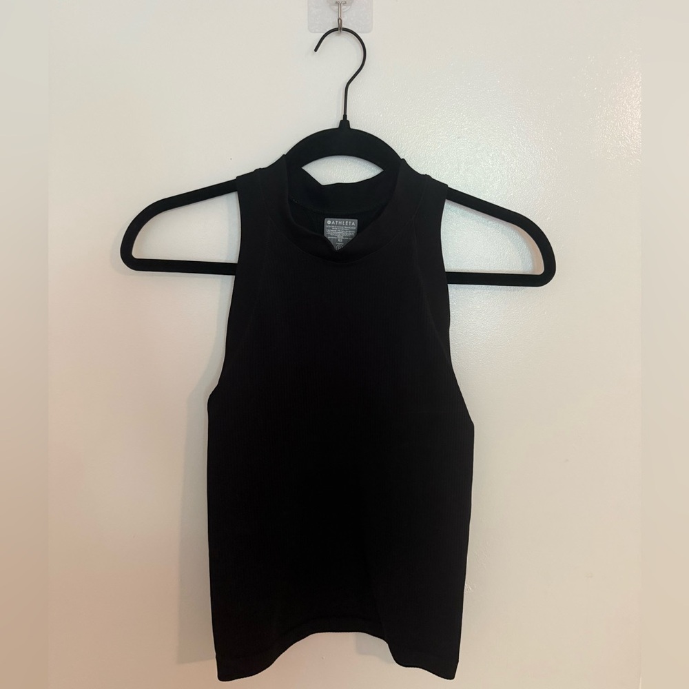 Athleta Black Ribbed Tank Top